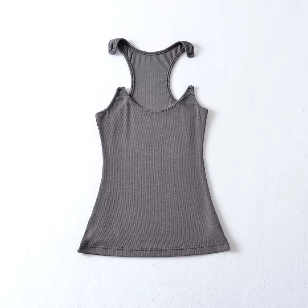 Women Ypro Ribbed Invisible Strap Tank Top Camis Tee